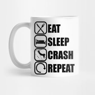 Eat Sleep Crash Repeat - Funny Skiing Quote Mug